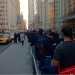Line at the 5th avenue Apple store. At least 1000 people. Snaking around the block to the side of FAO Schwarz.